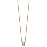 14k 3 carat Certified Lab Grown Diamond VS+ F+ Oval Complete Four Prong 18 inch Pendant Necklace